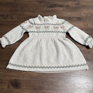 Tommy Bahama‎ Ruffle Sweater Winter Dress Baby Girl 3-6 Months Sparkle